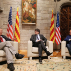 Imatge de la reunió de Puigdemont amb congressistes nord-americans aquest diumenge.