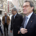 El expresidente de la Generalitat de Catalunya y líder del PDeCAT, Artur Mas, y el portavoz del partido en el Congreso de los Diputados, Francesc Homs.