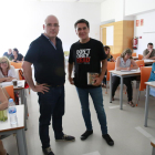 Ramon Rubinat, coordinador del curso, y el escritor Martí Gironell.