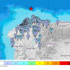 Imatge cartogràfica del terratrèmol de Galícia.