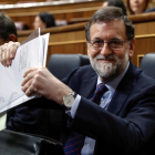 El president del Govern, Mariano Rajoy, durant la sessió de control al Govern.