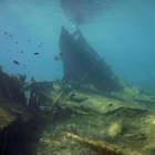 En la imagen, Naufragio de un barco mercante frente a las costas poco profundas de la isla de Proti, hundido en 1942, que Grecia ha abierto para el buceo recreativo por primera vez.