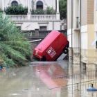 Imagen de los efectos de la lluvia torrencial en Livorno.