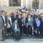 Ramona Barrufet, amb Mas, Munté, Forcadell i membres del PDeCAT de Lleida que li van donar suport.
