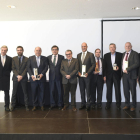 Els guanyadors, amb representants de les institucions i de Mercolleida.