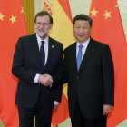 Mariano Rajoy saluda al presidente de China Xi Jinping.