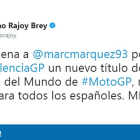 Rajoy, Reñé i Ros feliciten Màrquez