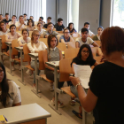 Imatge de la primera jornada d’exàmens a Lleida.