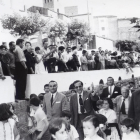 Solans, Calvo y Razquín, en el verano de 1973, en la inauguración de varios equipamientos en Isona. 