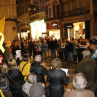 La concentració d’ahir a la plaça Paeria de Lleida, convocada per l’ANC.