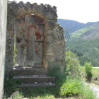 Detall d'una porta de fusta a La Vansa i Fórnols, comarca de l'Alt Urgell