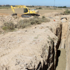 Obras para renovar un colector de aguas residuales en el Urgell