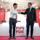 Els candidats socialistes valencians, Ximo Puig i Rafa García.