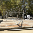 El montaje de estructuras para los estands de Municipàlia ya ha comenzado.