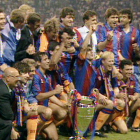 La celebració dels blaugranes el 20 de maig del 1992 a Wembley.