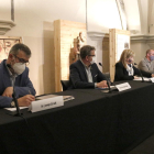 Els representants del Consorci del Museu de Lleida durant la presentació del Pla d'Impuls del Museu 2021.