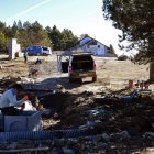 Obras para una nueva captación de agua para producir nieve en Lles de Cerdanya en una zona frente al refugio de montaña.