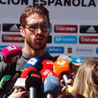 Sergio Ramos, ayer en la concentración de la Selección.
