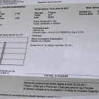 Una factura del gas a Agramunt amb el consum entre el novembre i l’abril de més de 800 euros.