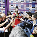 Juan Carlos Navarro dio ayer su última rueda de prensa con la selección española.