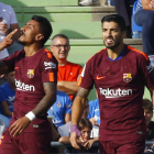 Paulinho, que entró en la segunda mitad, festeja su primer gol con la camista del Barça y que dio los tres puntos en Getafe. 