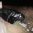 Imagen del accidente en el que murió el joven en la N-240 a su paso por Lleida. 