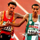 Jocs Olímpics Atlata 96. Permín Cacho i Morceli es saluden després de finalitzar 1500 metres lli