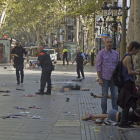 Imagen de los atentados de Barcelona en Les Rambles, donde hubo quince fallecidos.