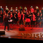 Actuación de la formación leridana Veus.kat, ayer en el Auditori Enric Granados de Lleida.