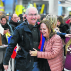 Ledezma, recibido ayer por su mujer y sus hijas a su llegada al aeropuerto de Madrid Barajas.