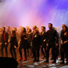 Un moment de l’actuació del cor de l’Orfeó Lleidatà ahir a la Llotja.