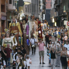 Els gegants de Lleida per l’Eix Comercial, en la passada festa dels Fanalets de Sant Jaume.