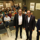 El conseller Rull, con el profesor Capdeferro y el alcalde, Josep Ibarz, en el Museu Josep Mas Dora.