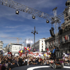 Pablo Echenique, durante su intervención ayer, en la Puerta del Sol de Madrid.