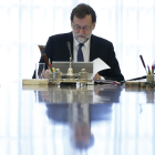 El president del Govern, Mariano Rajoy, durant la reunió del consell de Ministres.