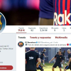 La cuenta de Twitter del FC Barcelona.