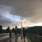 Una tormenta de pedrisco sorprende en Lleida