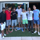Douglas, Suárez, Messi, Piqué, Neymar, Alves y Rakitic, en otra de las fotos que los jugadores colgaron en las redes sociales.