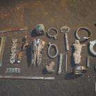 Imatge d’alguns dels elements fúnebres robats que van ser recuperats.