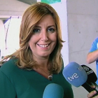 La presidenta de la Junta, Susana Díaz tras su llegada a Sevilla, dijo que se centrará en Andalucía.