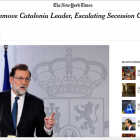 Sorpresa als digitals - Mitjans internacionals digitals van destacar, com a La Stampa, que “el desafiament de Rajoy als independentistes no podia ser més aspre”.