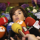 La vicepresidenta va acusar Puigdemont de propiciar un clima d’“assetjament massiu”.
