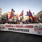 La protesta de ayer en Madrid contra la aplicación del artículo 155 en Catalunya.