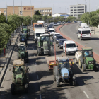 Un moment de la tractorada a Lleida