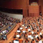 Los músicos e instrumentistas de las escuelas de música de Balaguer, Mollerussa, les Garrigues y Lleida actuaron el domingo en el Auditori. 