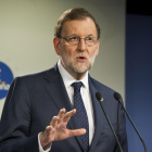 El president del Govern, Mariano Rajoy, en roda de premsa.