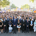 El rey Felipe VI y las diferentes autoridades políticas en la manifestación de Barcelona. 