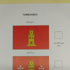 La papeleta con las dos opciones para la bandera de Torrelameu.