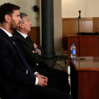 Leo Messi i el seu pare, el dia que van ser jutjats a l’Audiència de Barcelona.