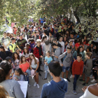 Alumnes de l'institut Joan Oró de Lleida han llegit aquest dimarts un manifest en suport a l'1-O.